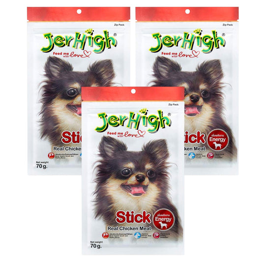 JerHigh Stick Dog Treat with Real Chicken Meat - 70gm, Pack of 3