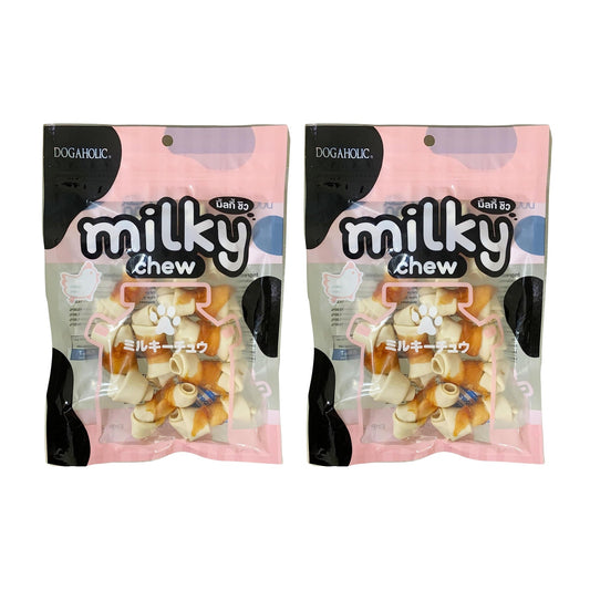 Dogaholic Milky Chew Chicken Knotted Bone 10-in-1 Dog Treat, Pack of 2