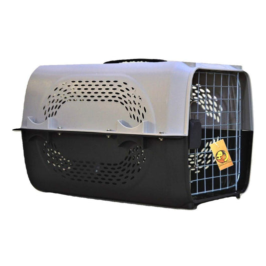 Portable Pet Travel Cage & Kennel House (Neon Grey)
