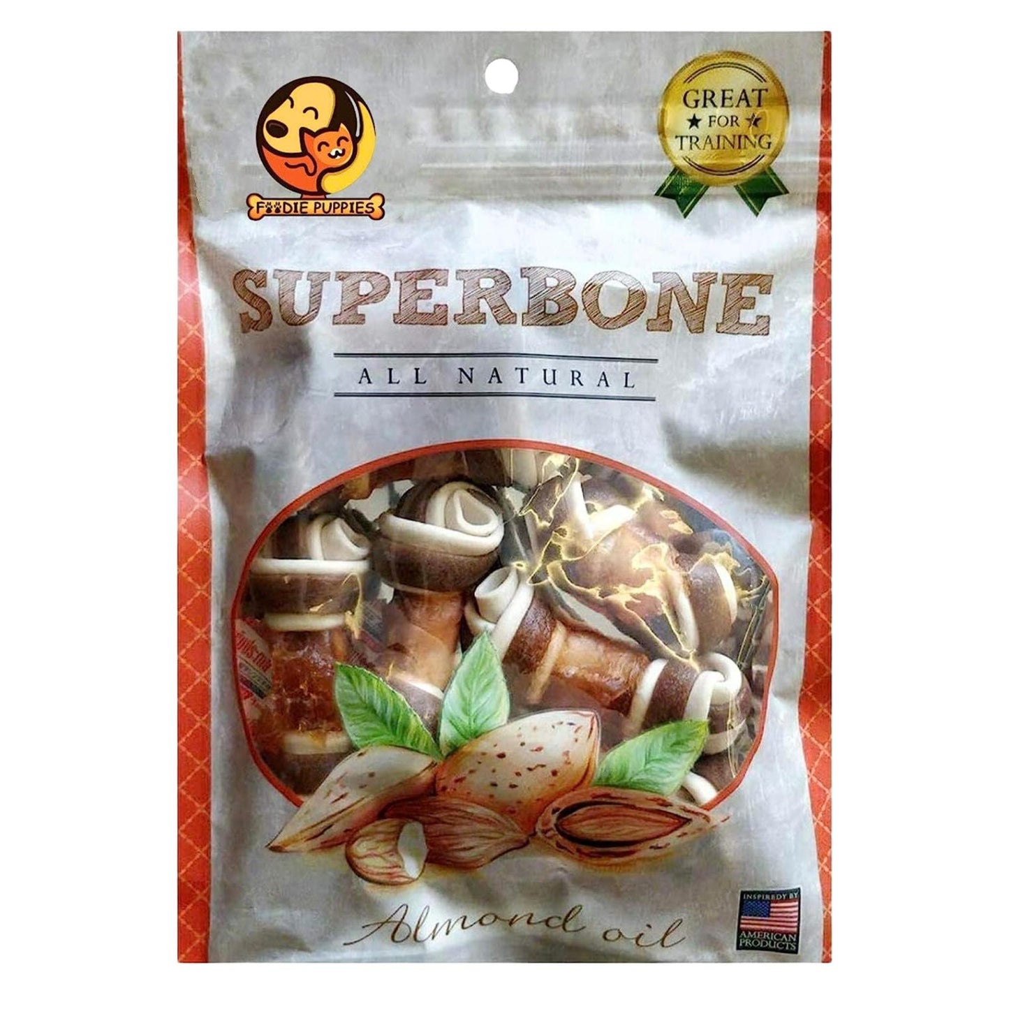 SuperBone All Natural Almond Oil Knotted Dog Treat - Pack of 1