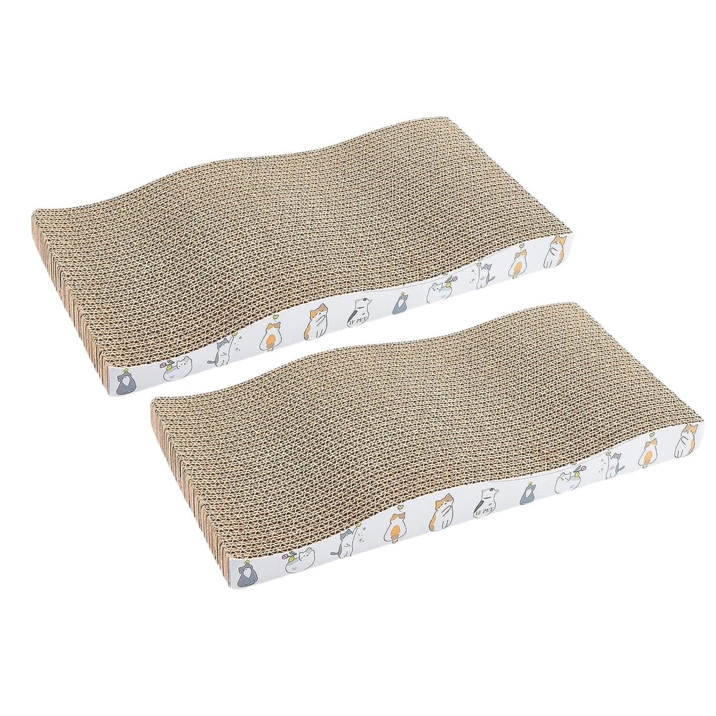 Corrugated Bumpy Road Scratcher for Cats, Pack of 2