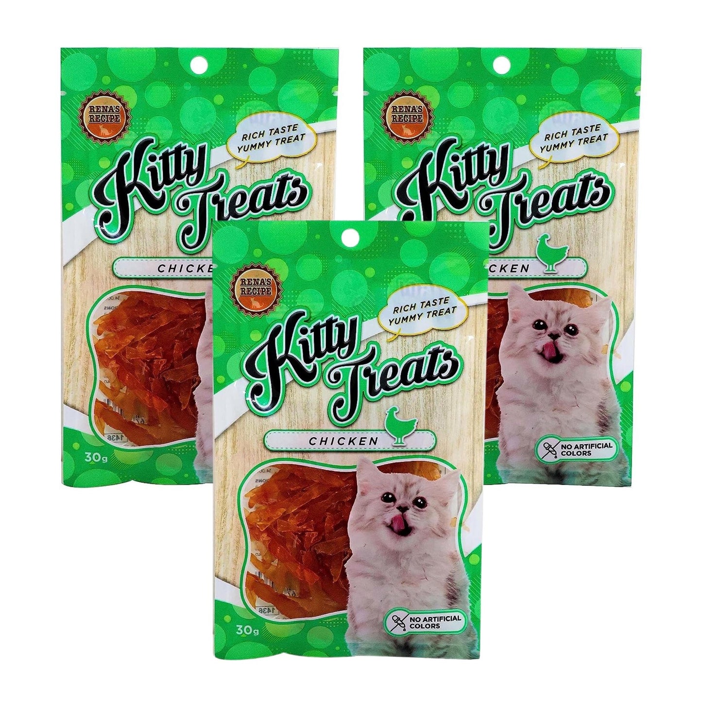 Kitty Treats Soft Chicken Jerky for Cat & Kittens - 30gm, Pack of 3