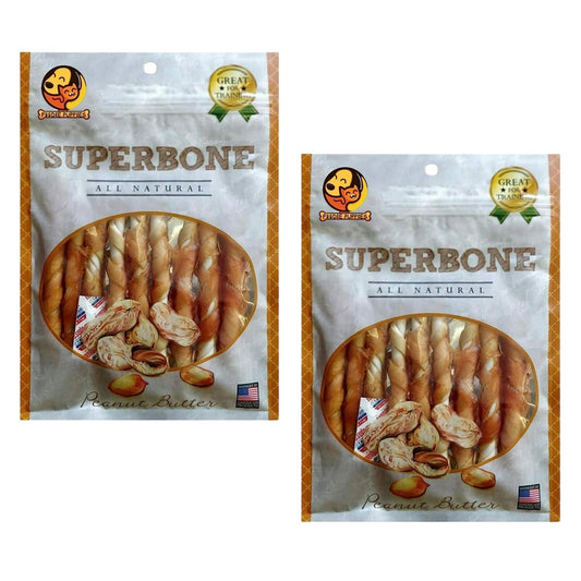 SuperBone All Natural Peanut Butter Stick Dog Treat - Pack of 2