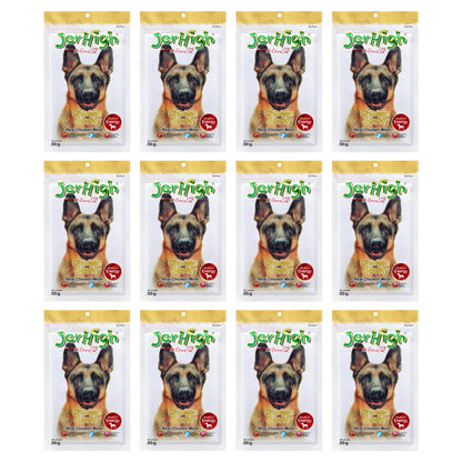 JerHigh Chicken Jerky Dog Treat with Real Chicken - 50g, Pack of 12