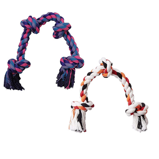 Durable 3 & 4 Knot Rope Chew Toy Combo for Dogs & Puppies