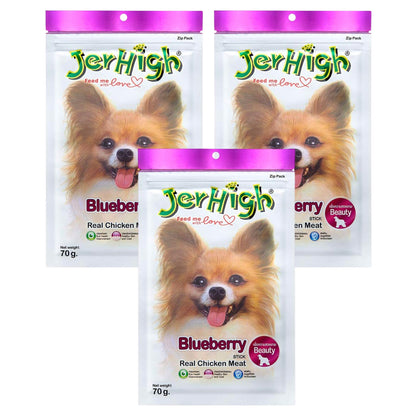 JerHigh Blueberry Stick Dog Treat with Real Chicken - 70gm, Pack of 3