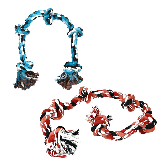 Durable 5 & 6 Knot Rope Chew Toy Combo for Dogs & Puppies