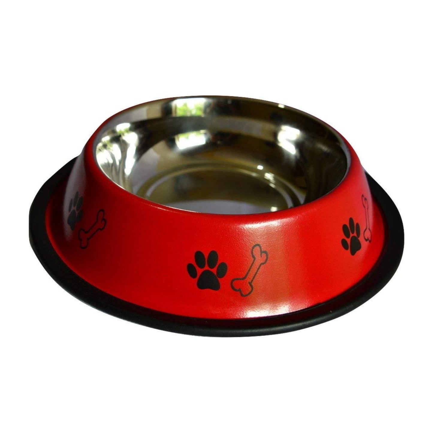 Printed Steel Bowl for Pets - 700ml (Red)