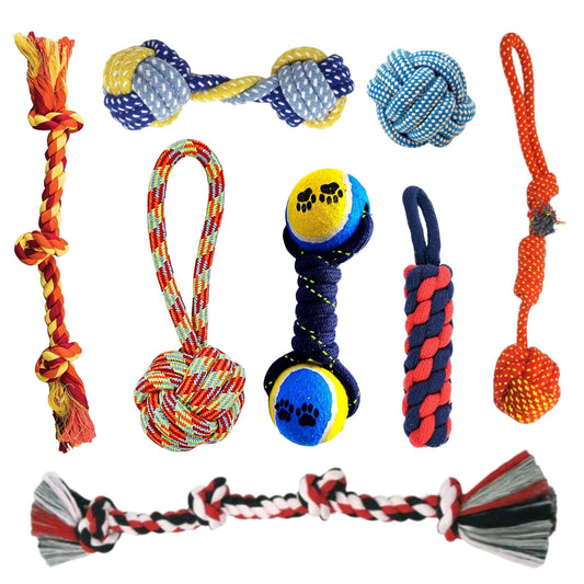 Durable Rope Chew Toy for Dogs & Puppies (Combo of 8)