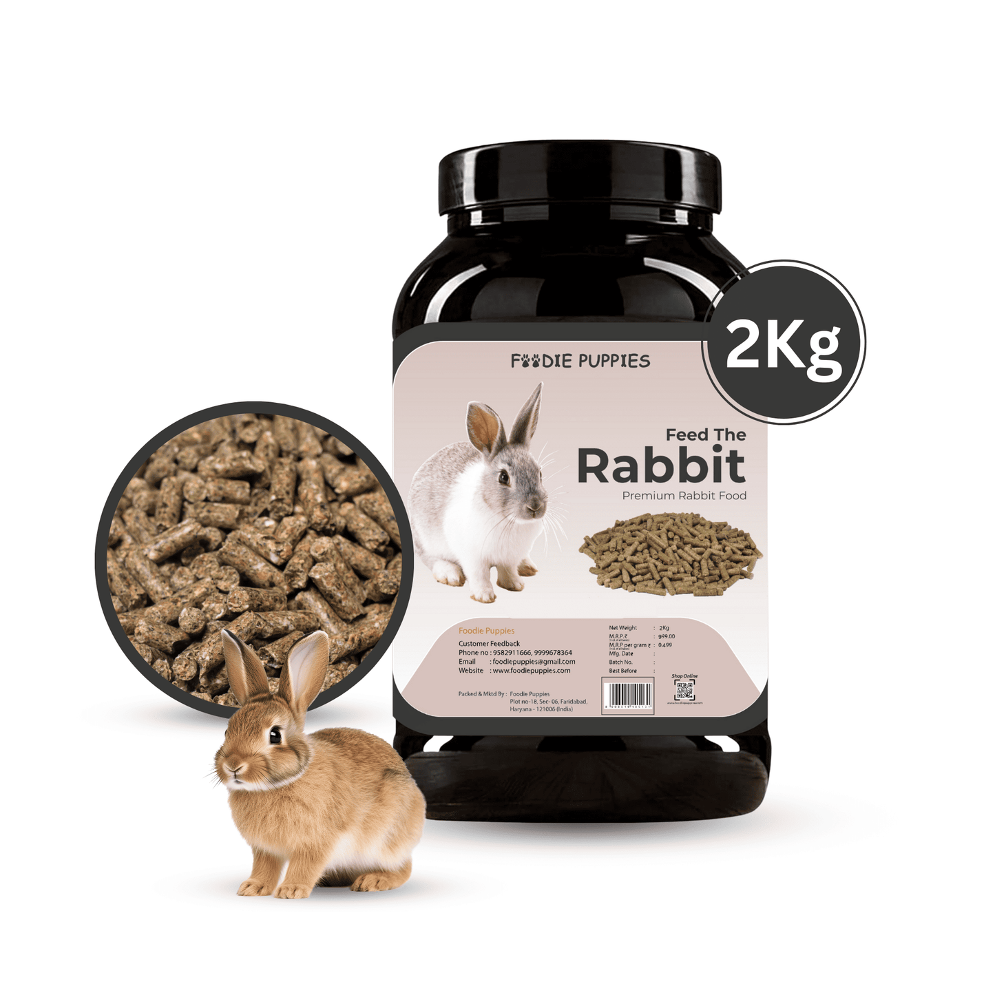 2Kg Box Rabbit Food Pellets, Highly Nutritious Diet