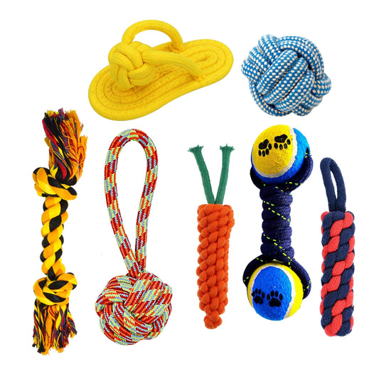 Durable Rope Chew Toy for Dogs & Puppies (Combo of 7)