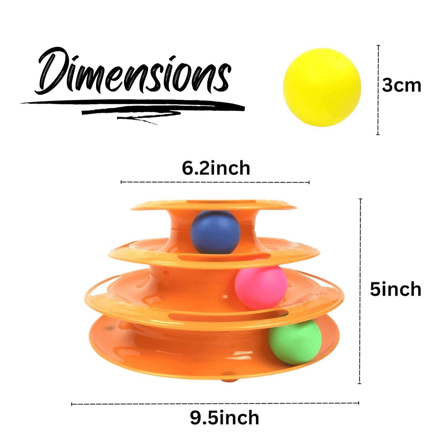 Interactive 3-Level Tower of Track for Cats & Kittens