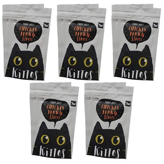 Kittos Chicken Jerky Strip Cat Treat - 35gm, Pack of 10