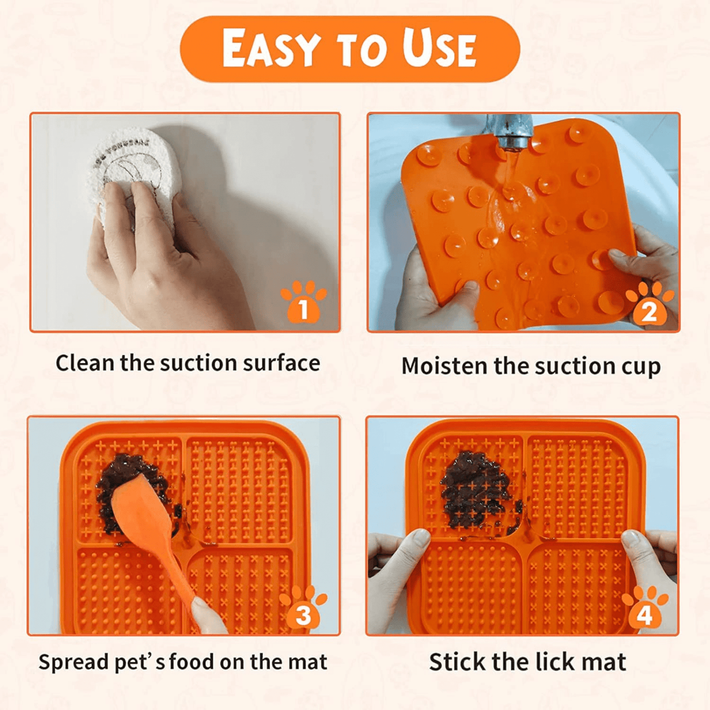 Premium 4 Factor Lick Pad with Suction Cups for Dogs & Cats