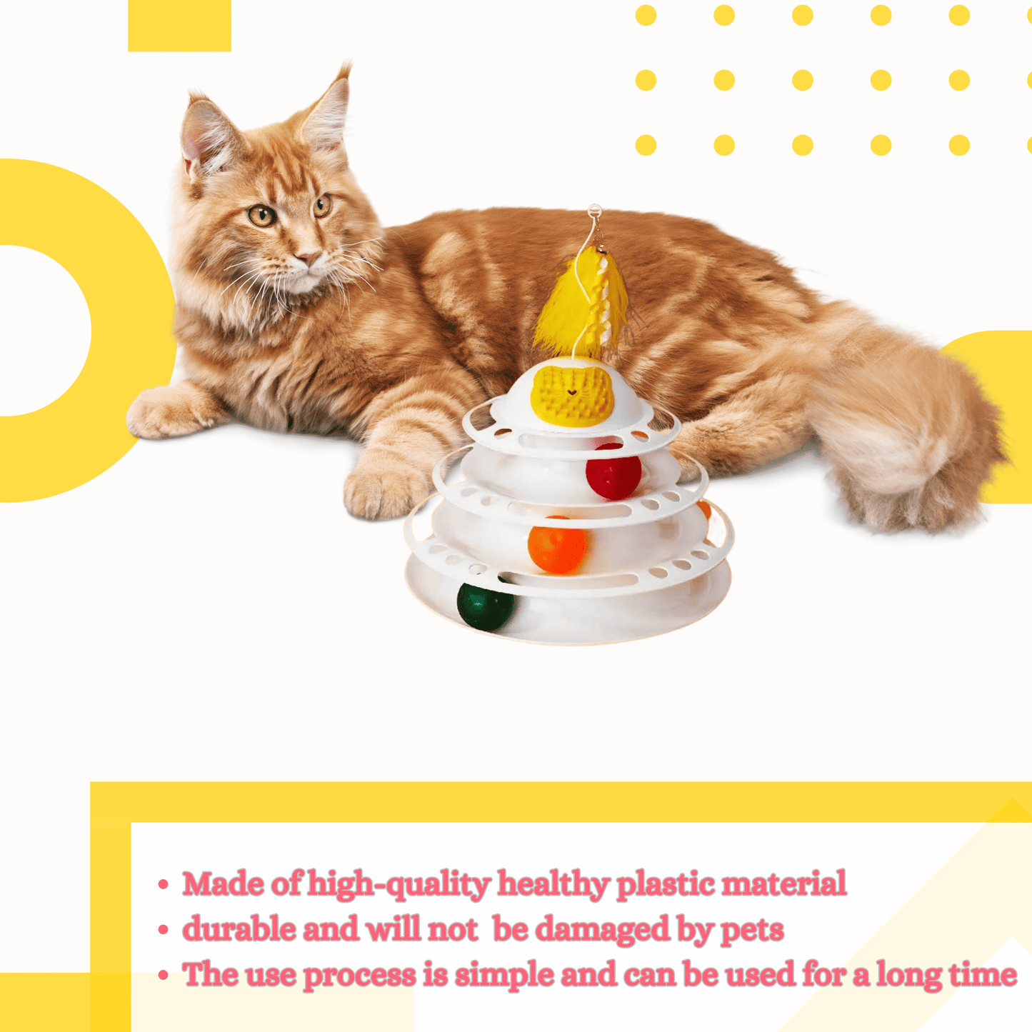 Interactive 4-Fun Tower of Track Toy for Cats & Kittens