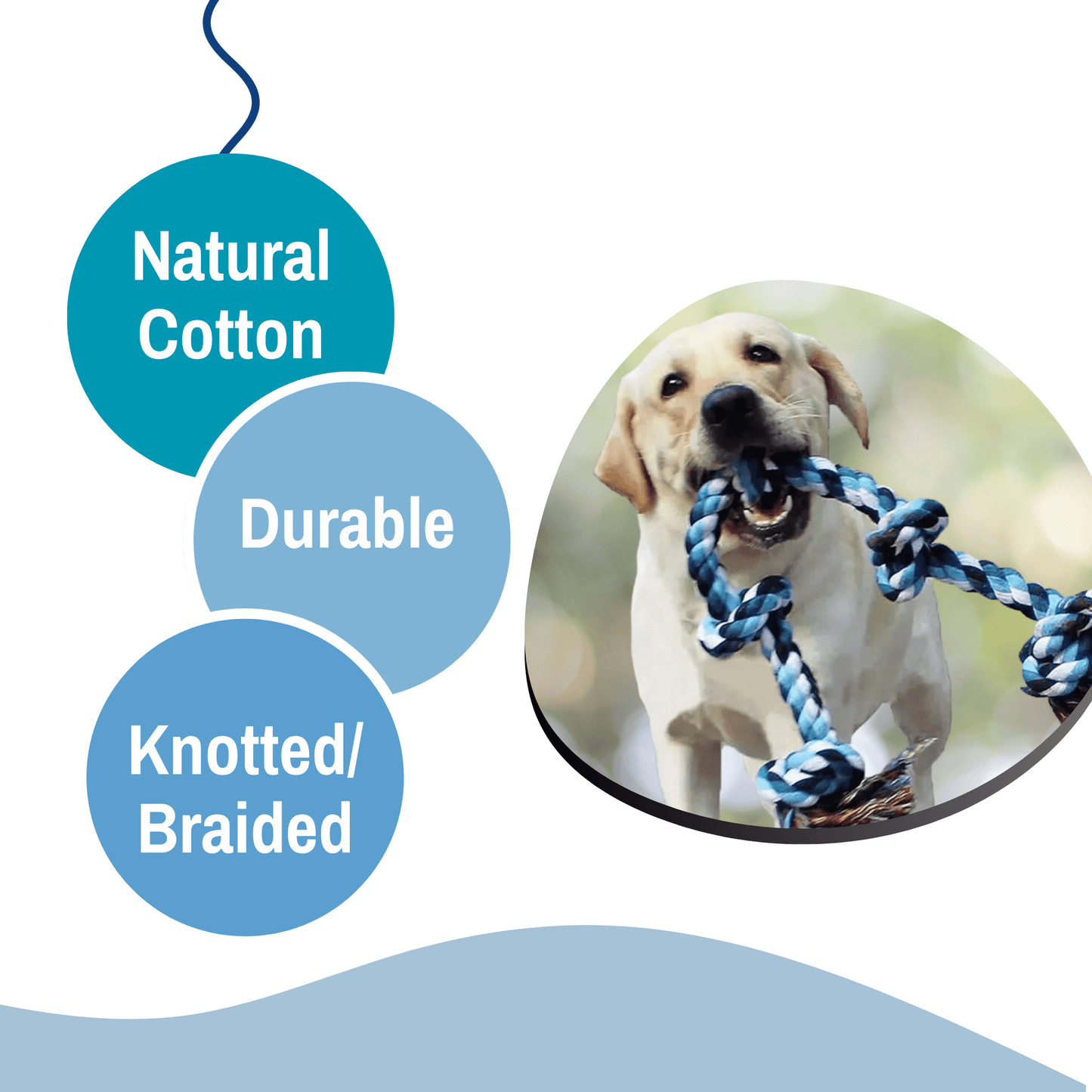 Durable 5 Knots Rope Chew for Dogs & Puppies