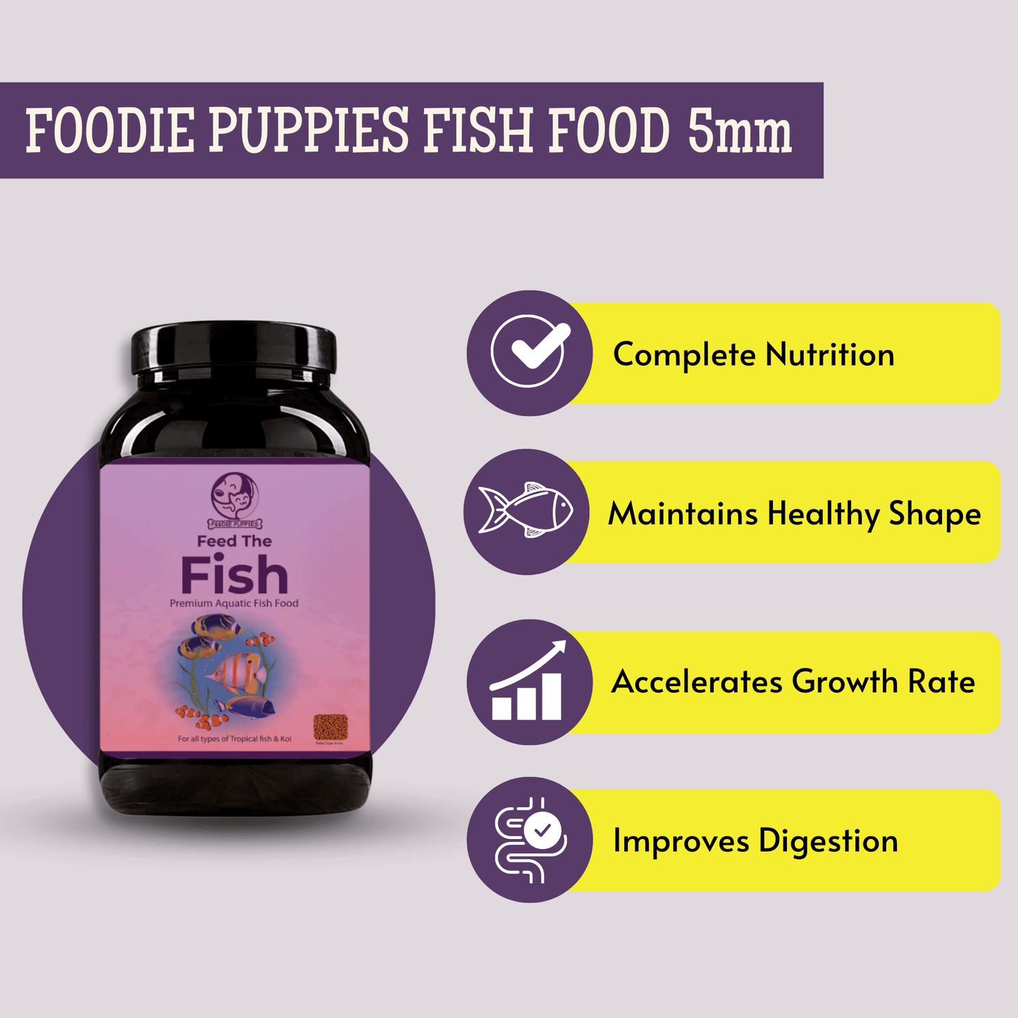 500g Fish Food 5mm Pellet, Nutritional & Optimal Growth