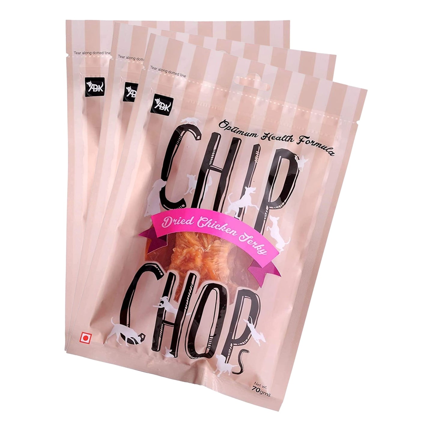 Chip Chops Dog Treats - Sun Dried Chicken Jerky (70gm, Pack of 3)