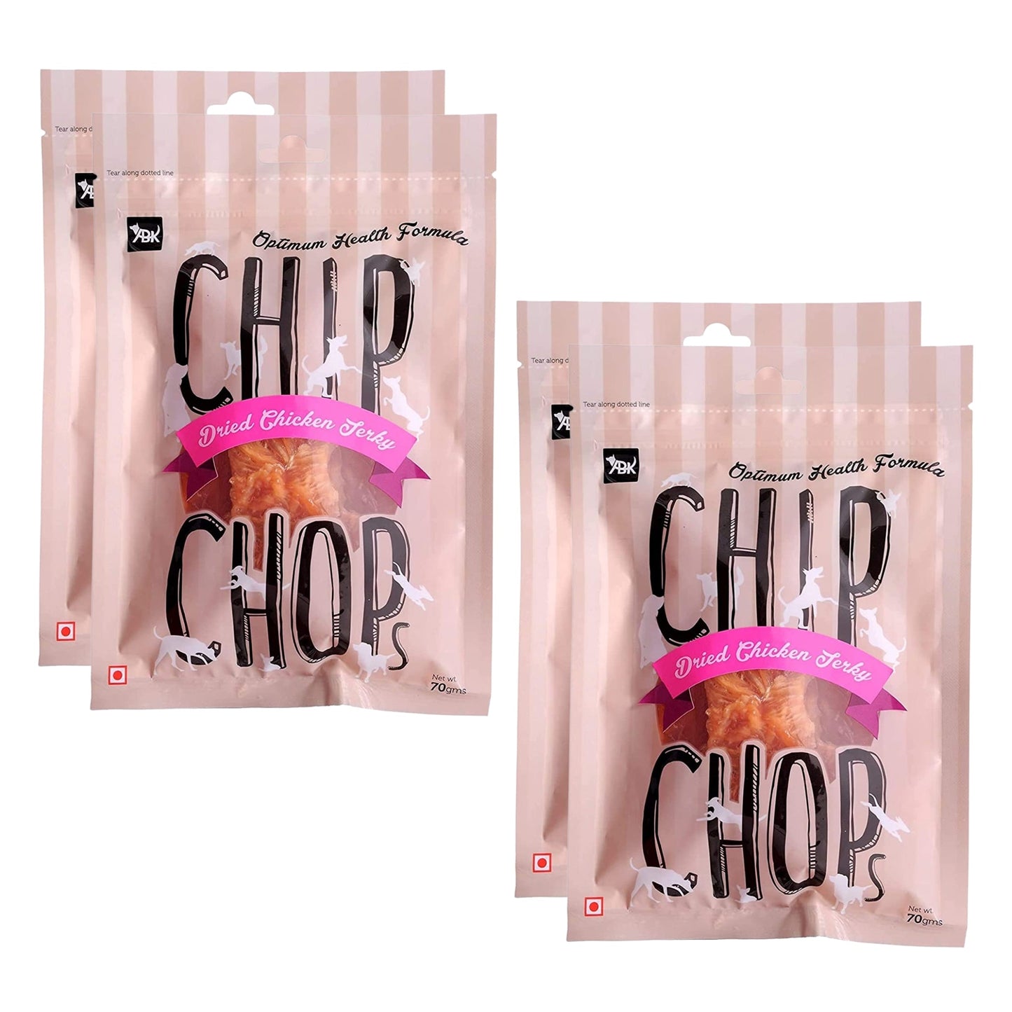 Chip Chops Dog Treats - Sun Dried Chicken Jerky (70gm, Pack of 4)