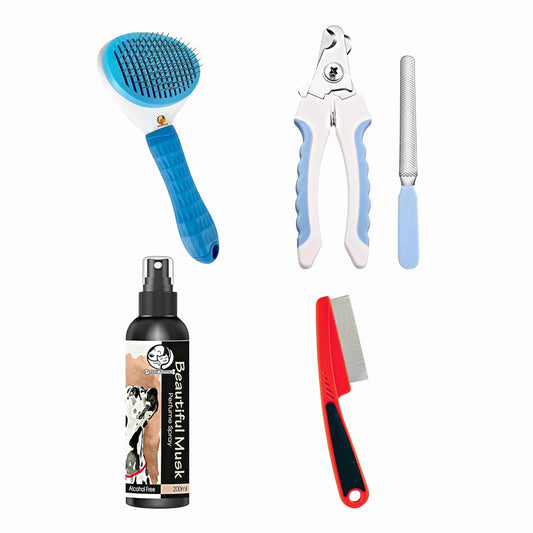 4-in-1 Pet Grooming Combo Gift Box for Dogs & Puppies