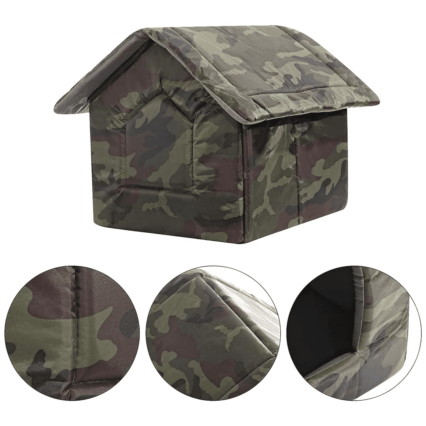 Foldable Hut (Small) Army Print Pet House for Cats and Dogs