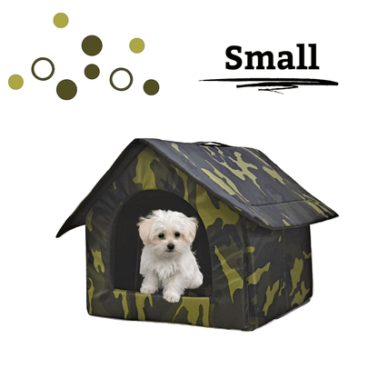 Foldable Hut (Small) Army Print Pet House for Cats and Dogs