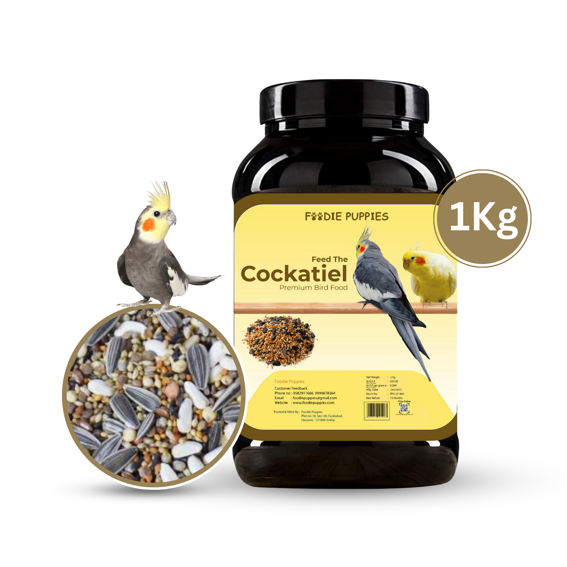 Cockatiel Mix Seeds 1Kg Premium Seeds for Birds Foodie Puppies