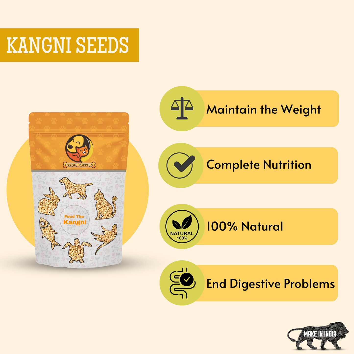 Kangani Seeds - 2 Kg | Premium Foxtail Millet Seeds for Birds