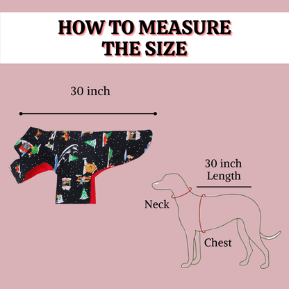 Winter Black (30inch) Reversible Pet Jacket for Dogs