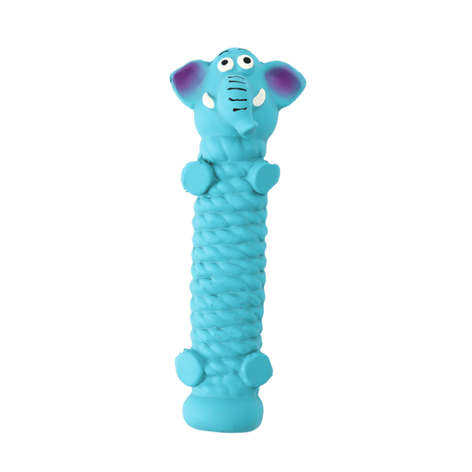 Latex Rubber Squeaky Dog Chew Toy - Blue Elephant