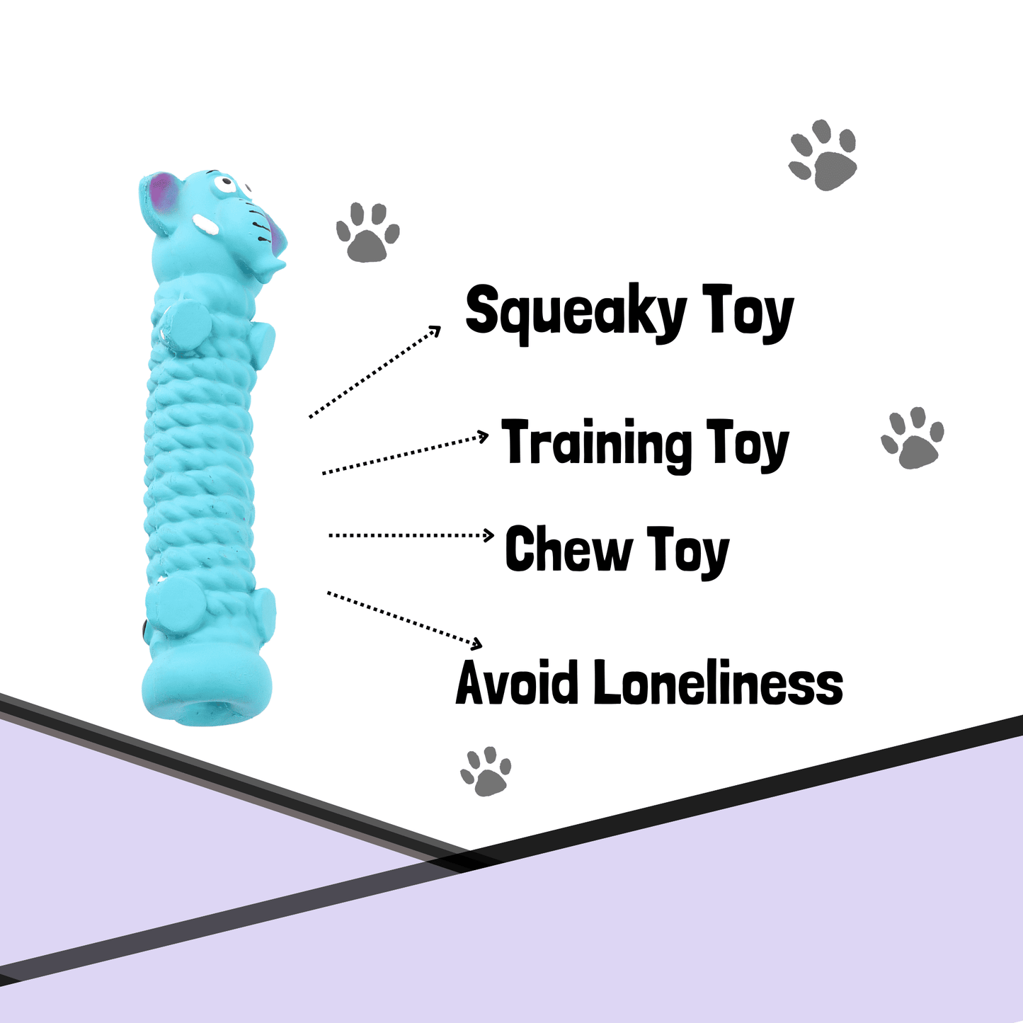 Latex Rubber Squeaky Dog Chew Toy - Blue Elephant