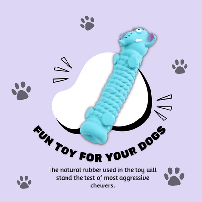 Latex Rubber Squeaky Dog Chew Toy - Blue Elephant