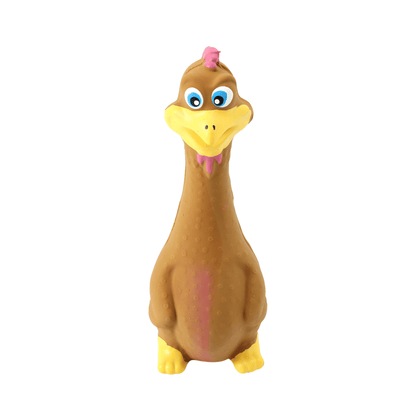 Latex Rubber Squeaky Dog Chew Toy - Brown Duck