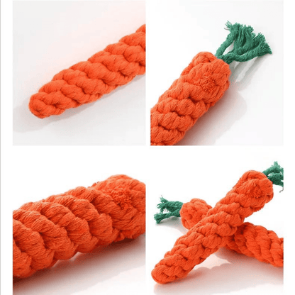 Durable Rope Chew Toy for Dogs & Puppies (Carrot-Shaped)