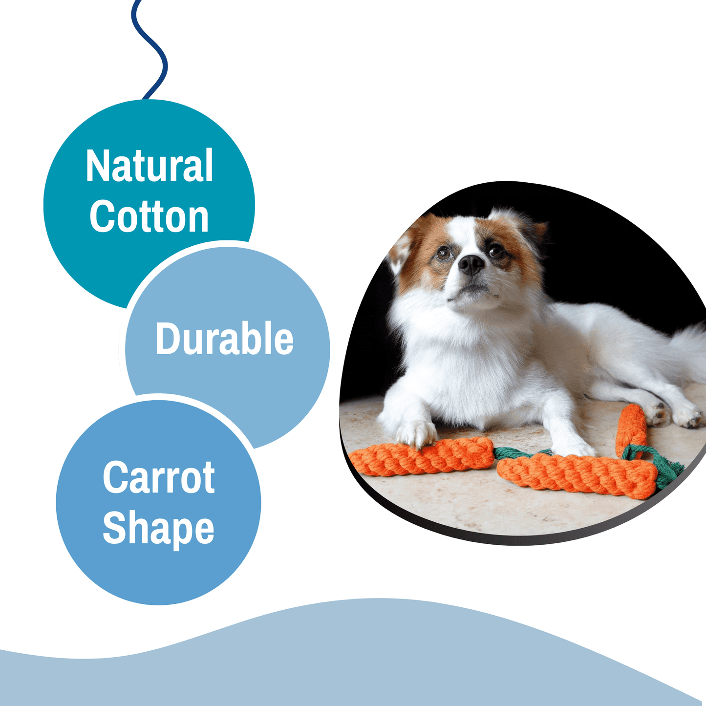 Durable Rope Chew Toy for Dogs & Puppies (Carrot-Shaped)