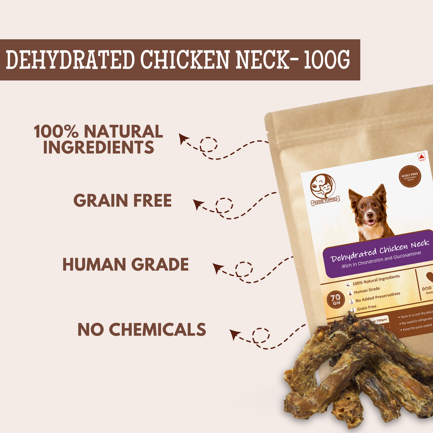 Chicken neck treat for dogs