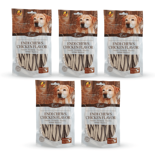 Milk and Chicken Flavor (100g, Pack of 5) Dual Color Chew Twists Stick for Dogs and Puppies