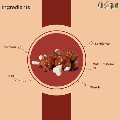 Chip Chops Dog Treats - Chicken & Calcium Bone (70gm)