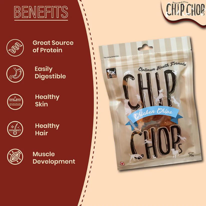 Chip Chops Dog Treats - Chicken Chips (70gm, Pack of 3)