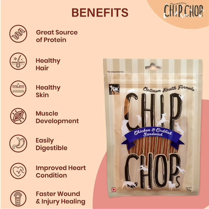 Chip Chops Dog Treats - Chicken & Codfish Sandwich (70gm)