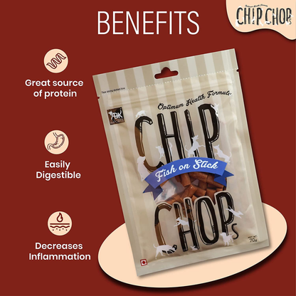 Chip Chops Dog Treats - Fish on Stick (70gm, Pack of 4)
