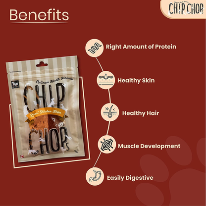 Chip Chops Dog Treats - Roast Chicken Strips (70gm)