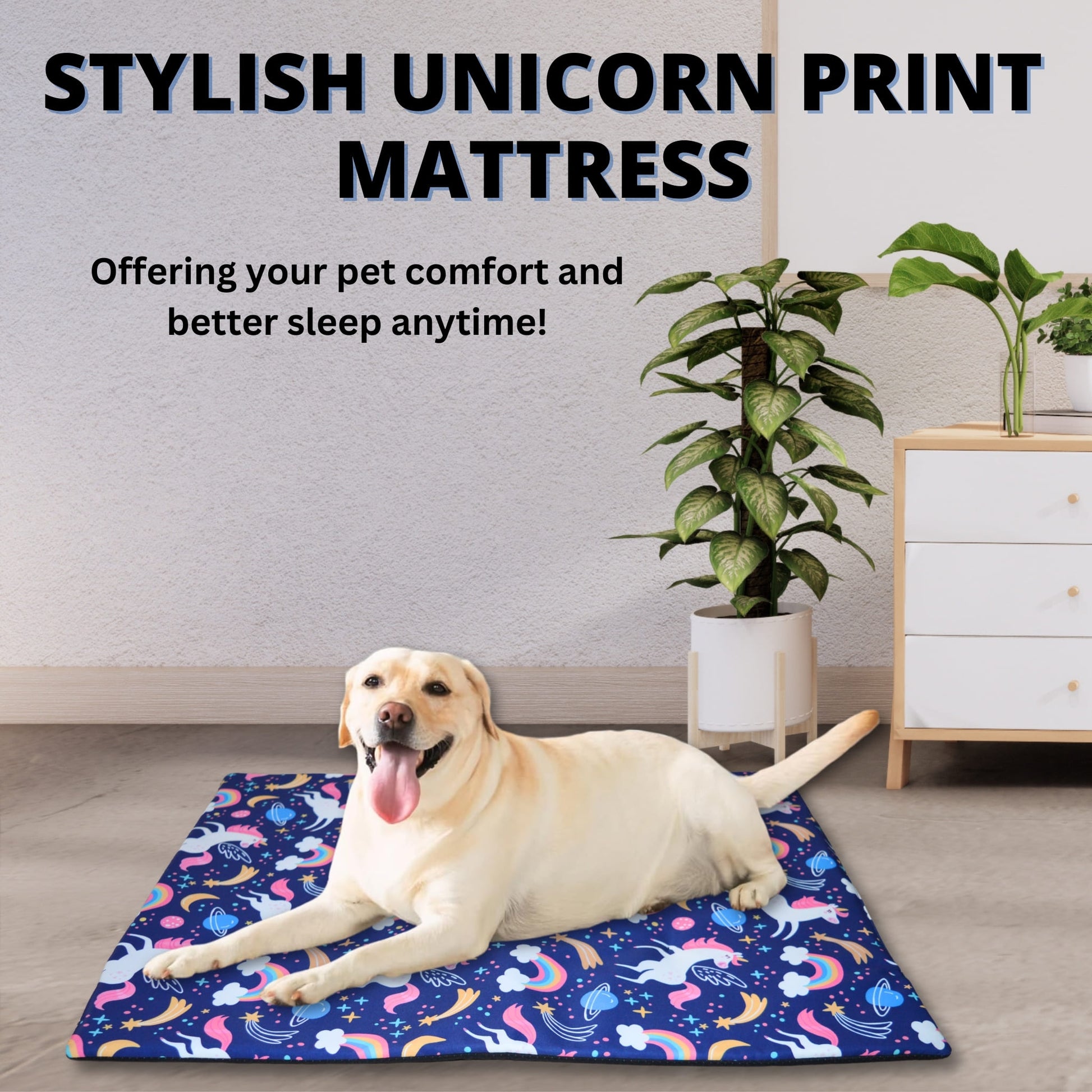 Unicorn Print Dog Mattress