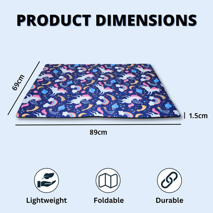 Washable Printed Rectangular (Medium) Waterproof Sleeping Mattress for Dogs