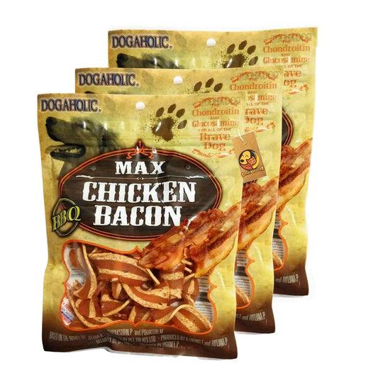 Dogaholic Max Chicken Bacon BBQ Treat for Dogs - 130gm (Pack of 3)