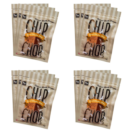 Chip Chops Dog Treats - Roast Chicken Strips (70gm, Pack of 12)