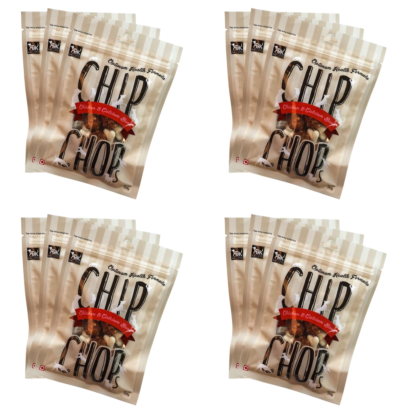 Chip Chops Dog Treats - Chicken & Calcium Bone (70gm, Pack of 12)