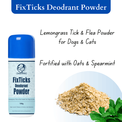 Fixticks Pet Deodorant Powder for Dogs and Cats - 100gm