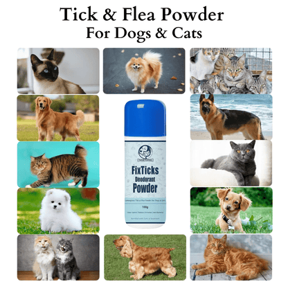 Fixticks Pet Deodorant Powder for Dogs and Cats - 100gm