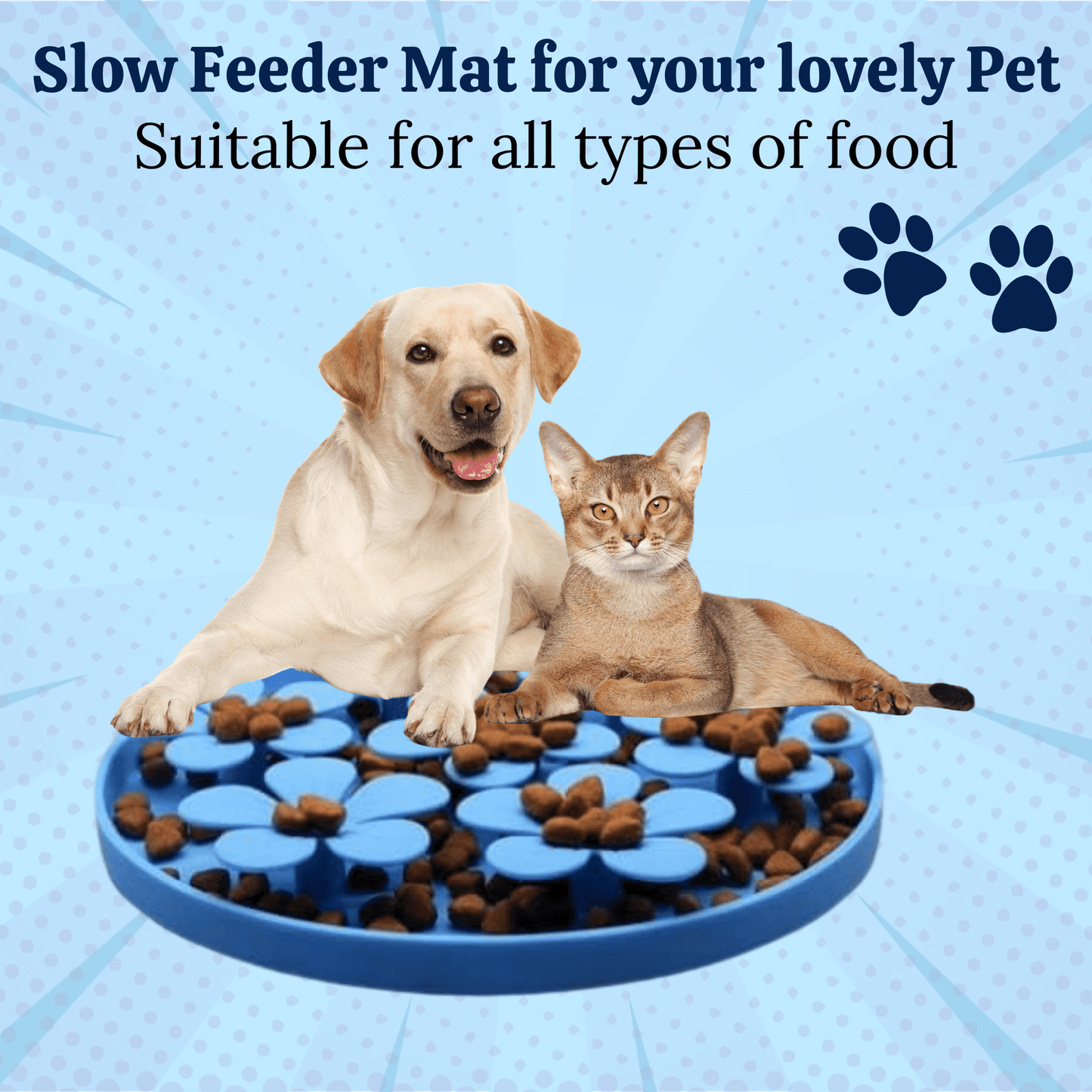 Pet Silicon Flower Food Feeding Mat for Dogs and Cats